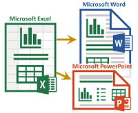 Excel to Word or PowerPoint Logo