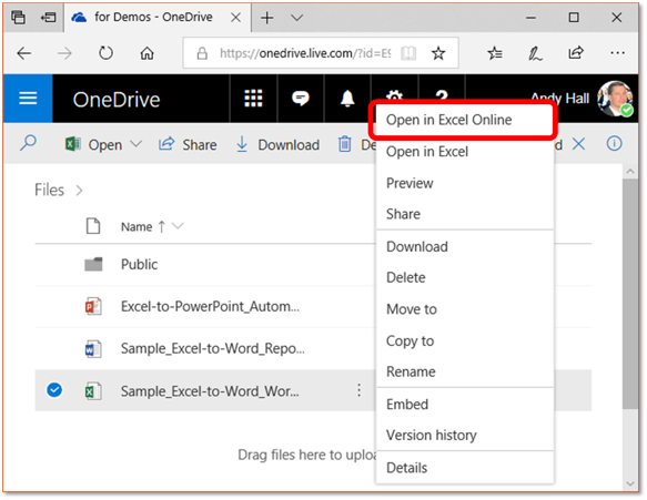 Using the add-in with Office Online